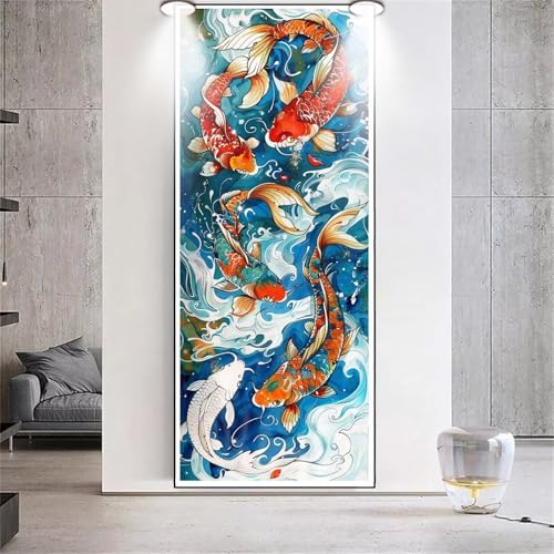 Diamond Painting Großes XXL 90x160cm Diamant Painting Bilder Koi-Fische Diamond Art Erwachsene DIY Full Square Diamant Kunst Malerei zubehör Set Kreuzstich Bilder Home Wand Dekor Geschenk F64 von cppxinng