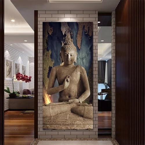 Diamond Painting Großes XXL 90x160cm Diamant Painting Bilder Steinstatue Buddha Diamond Art Erwachsene DIY Full Round Diamant Kunst Malerei zubehör Set Kreuzstich Bilder Home Wand Dekor Geschenk I86 von cppxinng