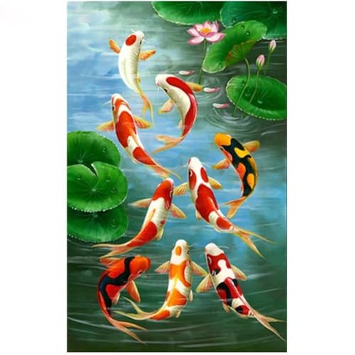 Diamond Painting Koi-Fische，Diamond Painting Erwachsene Groß XXL 100x250cm，Diamant Painting Round steine Bilder，Diamond Art zubehör cross stitch kit，diamond Stickerei set Home Wand Dekor Gifts I46 von cppxinng