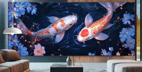 Diamond Painting Koi-Fische Diamond Painting Erwachsene Groß XXL 70x160cm Diamant Painting Bilder Blume,Full Square Diamant Kunst Malerei Stickerei Kreuzstich Set Home Dekor Geschenke für Frauen D73 von cppxinng