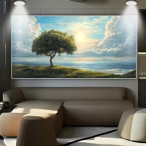 Diamond Painting Landschaft Bäume，Diamond Painting Erwachsene Groß XXL 30x80cm，Diamant Painting eckige steine Bilder，Diamond Art zubehör cross stitch kit，diamond Stickerei set Home Wand Dekor D14 von cppxinng