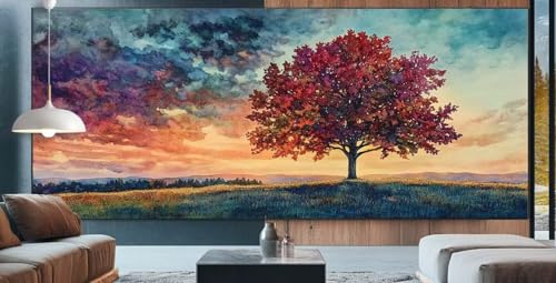 Diamond Painting Landschaft Diamond Painting Kinder Baum von L. Malen Nach Zahlen mit Round Steine Zubehör,DIY Diamant Kunst Malerei Set Mosaik Basteln Mädchen,Home Deko Geschenke Männer 30x80cm J91 von cppxinng