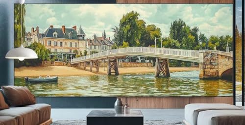 Diamond Painting London Diamond Painting Erwachsene Groß XXL 100x250cm Diamant Painting Bilder Brücke,Full Square Diamant Kunst Malerei Stickerei Kreuzstich Set Home Dekor Geschenke für Frauen E75 von cppxinng