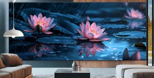 Diamond Painting Lotus Diamond Painting Erwachsene Groß XXL 50x120cm Diamant Painting Bilder Blume,Full Square Diamant Kunst Malerei Stickerei Kreuzstich Set Home Wand Dekor Geschenke für Frauen E61 von cppxinng