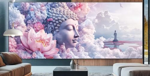 Diamond Painting Lotus Diamond Painting Erwachsene Groß XXL 60x150cm Diamant Painting Bilder Buddha-Statuen,Full Square Diamant Kunst Malerei Stickerei Kreuzstich Set Home Dekor Geschenke Frauen E55 von cppxinng