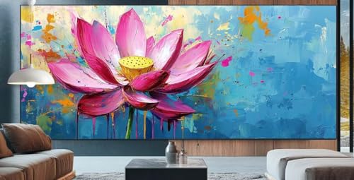 Diamond Painting Lotus Diamond Painting Erwachsene Groß XXL 70x160cm Diamant Painting Bilder Blume,Full Square Diamant Kunst Malerei Stickerei Kreuzstich Set Home Wand Dekor Geschenke für Frauen E59 von cppxinng