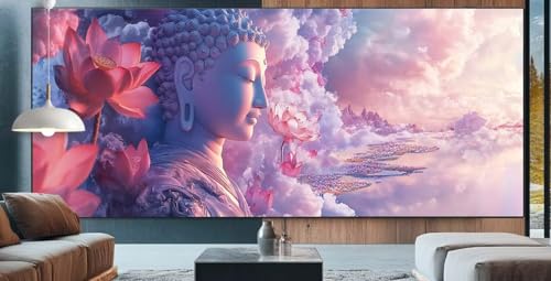 Diamond Painting Lotus Diamond Painting Erwachsene Groß XXL 70x160cm Diamant Painting Bilder Buddha,Full Square Diamant Kunst Malerei Stickerei Kreuzstich Set Home Wand Dekor Geschenke für Frauen E41 von cppxinng