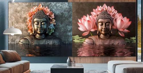 Diamond Painting Lotus Diamond Painting Erwachsene Groß XXL 80x180cm Diamant Painting Bilder Buddha,Full Square Diamant Kunst Malerei Stickerei Kreuzstich Set Home Wand Dekor Geschenke für Frauen E50 von cppxinng