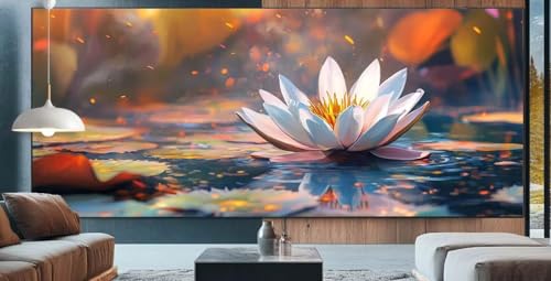 Diamond Painting Lotus Diamond Painting Erwachsene Groß XXL 90x200cm Diamant Painting Bilder Blume,Full Square Diamant Kunst Malerei Stickerei Kreuzstich Set Home Wand Dekor Geschenke für Frauen E62 von cppxinng