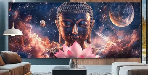 Diamond Painting Lotus Diamond Painting Kinder Buddha Diamond Painting Erwachsene 80x150cm Diamant Painting Bilder mit Eckige Diamond Painting Zubehör,Home Deko Wohnzimmer Geschenke für Männer E48 von cppxinng