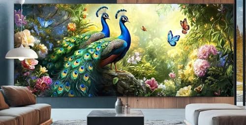 Diamond Painting Pfau Diamond Painting Erwachsene Groß XXL 80x180cm Diamant Painting Bilder Schmetterling,Full Square Diamant Kunst Malerei Stickerei Kreuzstich Set Home Dekor Geschenke für Frauen E11 von cppxinng