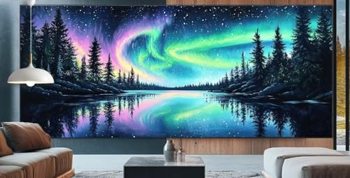 Diamond Painting Polarlicht Diamond Painting Kinder Wald Diamond Painting Erwachsene 80x150cm Diamant Painting Bilder mit Eckige Diamond Painting Zubehör,Home Deko Wohnzimmer Geschenke für Männer D66 von cppxinng