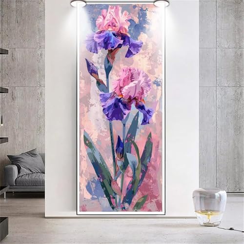 Diamond Painting Rosa Blume，Diamond Painting Erwachsene Groß XXL 100x250cm，Diamant Painting eckige steine Bilder，Diamond Art zubehör cross stitch kit，diamond Stickerei set Home Wand Dekor Gifts F80 von cppxinng