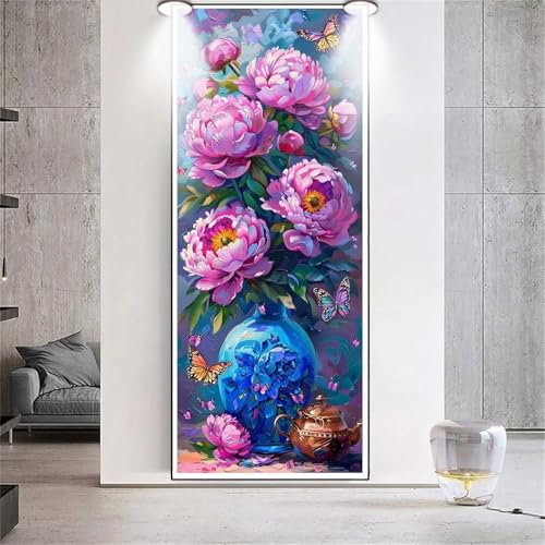 Diamond Painting Rosa Blume，Diamond Painting Erwachsene Groß XXL 50x120cm，Diamant Painting eckige steine Bilder，Diamond Art zubehör cross stitch kit，diamond Stickerei set Home Wand Dekor Gifts G44 von cppxinng