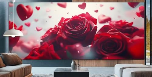 Diamond Painting Rot Diamond Painting Erwachsene Groß XXL 70x160cm Diamant Painting Bilder Rose,Full Square Diamant Kunst Malerei Stickerei Kreuzstich Set Home Wand Dekor Geschenke für Frauen C65 von cppxinng