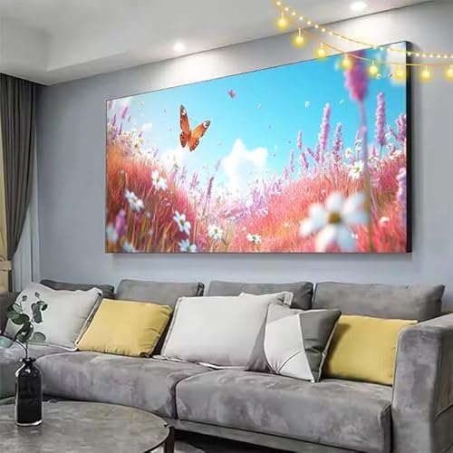 Diamond Painting Schmetterling Diamond Painting Kinder Blume Malen Nach Zahlen mit Eckige Steine Zubehör,DIY Diamant Malerei Puzzle Stickerei Mosaik Bastelset Erwachsene,Deko Geschenke 160x90cm C338 von cppxinng