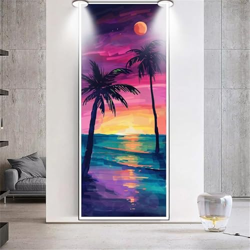 Diamond Painting Sonnenuntergang Baum，Diamond Painting Erwachsene Groß XXL 50x120cm，Diamant Painting eckige steine Bilder，Diamond Art zubehör cross stitch kit，diamond Stickerei set Home Wand Dekor G47 von cppxinng