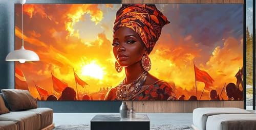 Diamond Painting Sonnenuntergang Diamond Painting Erwachsene 100x250cm Diamant Painting Bilder Afrikanische Schönheit,Full Square Diamant Kunst Malerei Stickerei Kreuzstich Set Home Dekor Gifts E83 von cppxinng