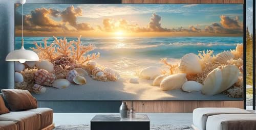 Diamond Painting Sonnenuntergang Diamond Painting Erwachsene Groß XXL 30x80cm Diamant Painting Bilder Strand,Full Square Diamant Kunst Malerei Stickerei Kreuzstich Set Home Dekor Geschenke Frauen E95 von cppxinng