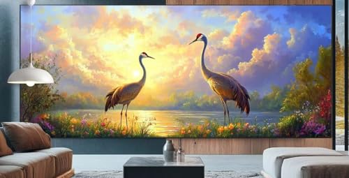 Diamond Painting Sonnenuntergang Diamond Painting Erwachsene Groß XXL 50x120cm Diamant Painting Bilder Vogel,Full Square Diamant Kunst Malerei Stickerei Kreuzstich Set Home Dekor Geschenke Frauen F21 von cppxinng