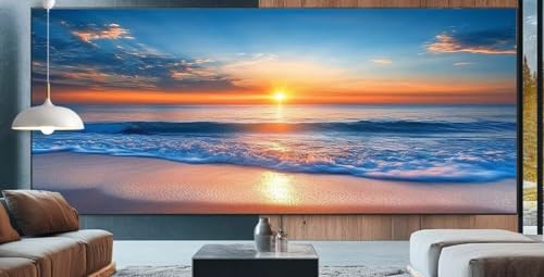 Diamond Painting Sonnenuntergang Diamond Painting Erwachsene Groß XXL 60x150cm Diamant Painting Bilder Strand,Full Square Diamant Kunst Malerei Stickerei Kreuzstich Set Home Dekor Geschenke Frauen E97 von cppxinng