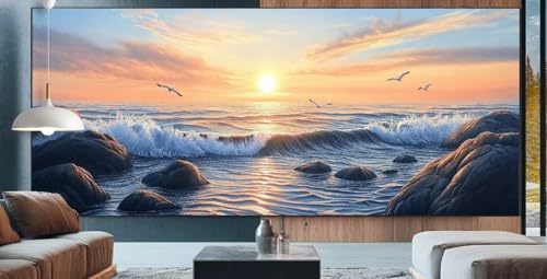 Diamond Painting Sonnenuntergang Diamond Painting Erwachsene Groß XXL 70x160cm Diamant Painting Bilder Strand,Full Square Diamant Kunst Malerei Stickerei Kreuzstich Set Home Dekor Geschenke Frauen E94 von cppxinng