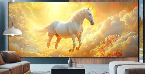 Diamond Painting Sonnenuntergang Diamond Painting Erwachsene Groß XXL 90x200cm Diamant Painting Bilder Pferd,Full Square Diamant Kunst Malerei Stickerei Kreuzstich Set Home Dekor Geschenke Frauen F17 von cppxinng