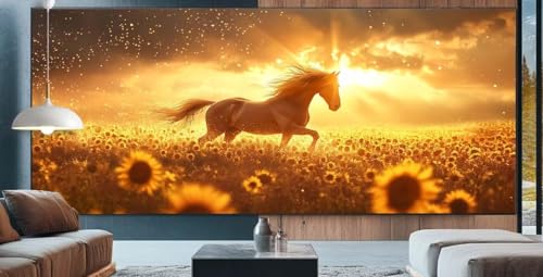 Diamond Painting Sonnenuntergang Diamond Painting Erwachsene Groß XXL 90x200cm Diamant Painting Bilder Pferd,Full Square Diamant Kunst Malerei Stickerei Kreuzstich Set Home Dekor Geschenke Frauen F16 von cppxinng