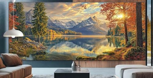 Diamond Painting Sonnenuntergang Diamond Painting Erwachsene Groß XXL 90x200cm Diamant Painting Bilder See,Full Square Diamant Kunst Malerei Stickerei Kreuzstich Set Home Dekor Geschenke Frauen F10 von cppxinng