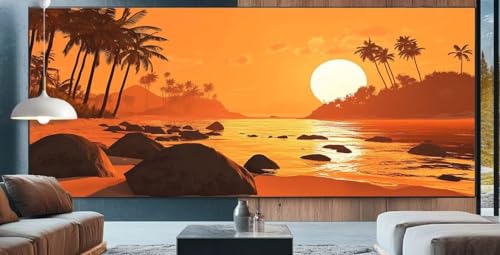 Diamond Painting Sonnenuntergang Diamond Painting Erwachsene Groß XXL 90x200cm Diamant Painting Bilder Strand,Full Square Diamant Kunst Malerei Stickerei Kreuzstich Set Home Dekor Geschenke Frauen F3 von cppxinng