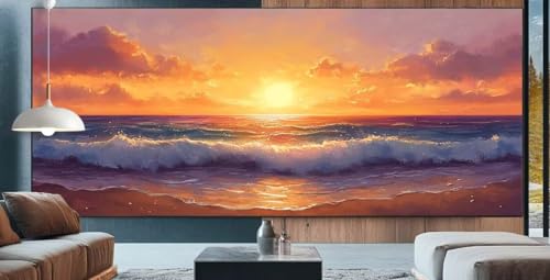 Diamond Painting Sonnenuntergang Diamond Painting Erwachsene Groß XXL 90x200cm Diamant Painting Bilder Strand,Full Square Diamant Kunst Malerei Stickerei Kreuzstich Set Home Dekor Geschenke Frauen E98 von cppxinng