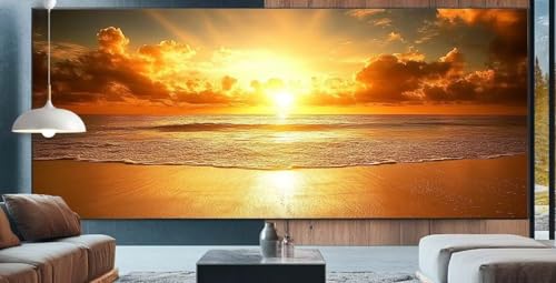 Diamond Painting Sonnenuntergang Diamond Painting Erwachsene Groß XXL 90x200cm Diamant Painting Bilder Strand,Full Square Diamant Kunst Malerei Stickerei Kreuzstich Set Home Dekor Geschenke Frauen F4 von cppxinng