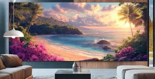 Diamond Painting Sonnenuntergang Diamond Painting Kinder Strand Diamond Painting Erwachsene 100x200cm Diamant Painting Bilder mit Eckige Diamond Painting Zubehör,Home Deko Geschenke für Männer E92 von cppxinng