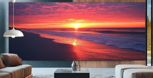 Diamond Painting Sonnenuntergang Diamond Painting Kinder Strand Diamond Painting Erwachsene 100x200cm Diamant Painting Bilder mit Eckige Diamond Painting Zubehör,Home Deko Geschenke für Männer E99 von cppxinng