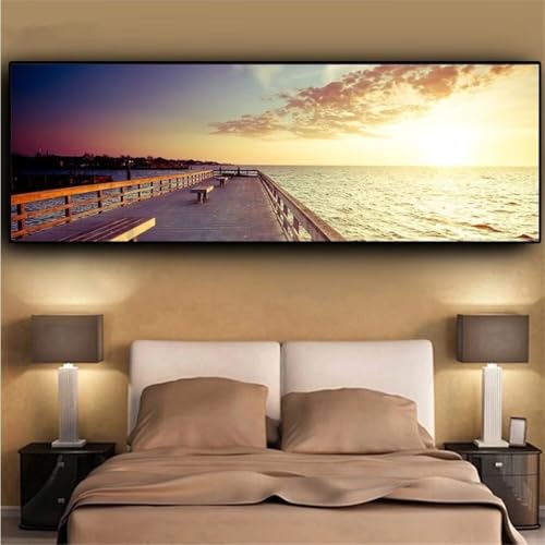 Diamond Painting Sonnenuntergang Landschaft，Diamond Painting Erwachsene Groß 100x250cm，Diamant Painting Round steine Bilder，Diamond Art zubehör cross stitch kit，diamond Stickerei set Home Dekor J17 von cppxinng