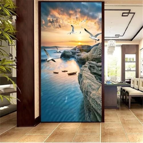 Diamond Painting Sonnenuntergang Meerblick，Diamond Painting Erwachsene Groß 100x250cm，Diamant Painting Round steine Bilder，Diamond Art zubehör cross stitch kit，diamond Stickerei set Home Dekor I93 von cppxinng