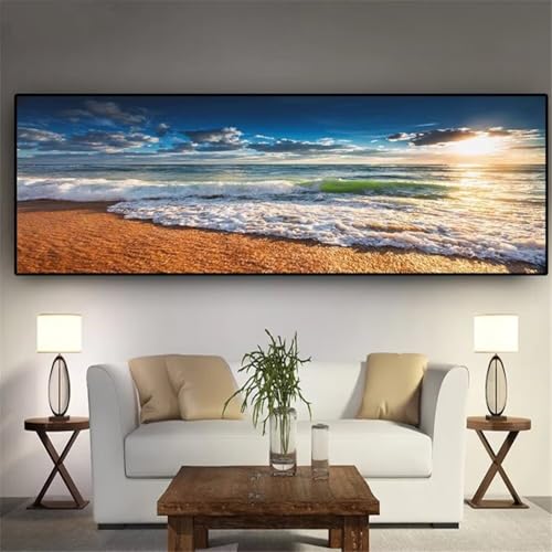 Diamond Painting Sonnenuntergang Strand，Diamond Painting Erwachsene Groß XXL 100x250cm，Diamant Painting Round steine Bilder，Diamond Art zubehör cross stitch kit，diamond Stickerei set Home Dekor I3 von cppxinng