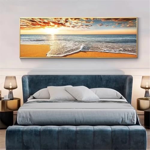 Diamond Painting Sonnenuntergang Strand，Diamond Painting Erwachsene Groß XXL 100x250cm，Diamant Painting Round steine Bilder，Diamond Art zubehör cross stitch kit，diamond Stickerei set Home Dekor J20 von cppxinng