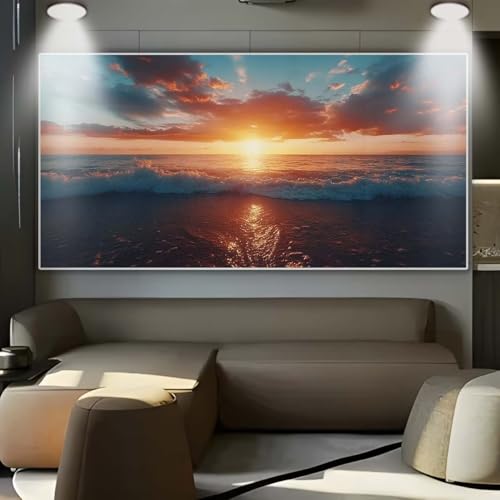 Diamond Painting Sonnenuntergang Strand，Diamond Painting Erwachsene Groß XXL 30x80cm，Diamant Painting eckige steine Bilder，Diamond Art zubehör cross stitch kit，diamond Stickerei set Home Dekor D57 von cppxinng