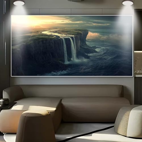 Diamond Painting Sonnenuntergang Wasserfall，Diamond Painting Erwachsene Groß XXL 30x80cm，Diamant Painting eckige steine Bilder，Diamond Art zubehör cross stitch kit，diamond Stickerei set Home Dekor D25 von cppxinng