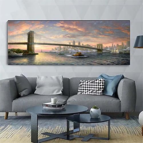 Diamond Painting Stadt Brücke，Diamond Painting Erwachsene Groß XXL 100x250cm，Diamant Painting Round steine Bilder，Diamond Art zubehör cross stitch kit，diamond Stickerei set Home Wand Dekor Gifts I55 von cppxinng