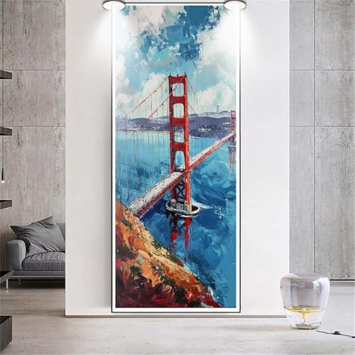 Diamond Painting Stadt Brücke，Diamond Painting Erwachsene Groß XXL 30x80cm，Diamant Painting eckige steine Bilder，Diamond Art zubehör cross stitch kit，diamond Stickerei set Home Wand Dekor Gifts G50 von cppxinng