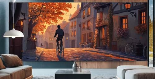 Diamond Painting Straße Diamond Painting Erwachsene Groß XXL 70x160cm Diamant Painting Bilder Fahrrad,Full Square Diamant Kunst Malerei Stickerei Kreuzstich Set Home Dekor Geschenke für Frauen D71 von cppxinng