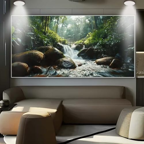 Diamond Painting Wald Fluss，Diamond Painting Erwachsene Groß XXL 30x80cm，Diamant Painting eckige steine Bilder，Diamond Art zubehör cross stitch kit，diamond Stickerei set Home Wand Dekor Gifts D43 von cppxinng