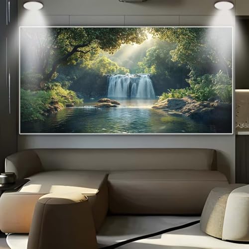 Diamond Painting Wasserfall Landschaft，Diamond Painting Erwachsene Groß XXL 100x250cm，Diamant Painting eckige steine Bilder，Diamond Art zubehör cross stitch kit，diamond Stickerei set Home Dekor A12 von cppxinng