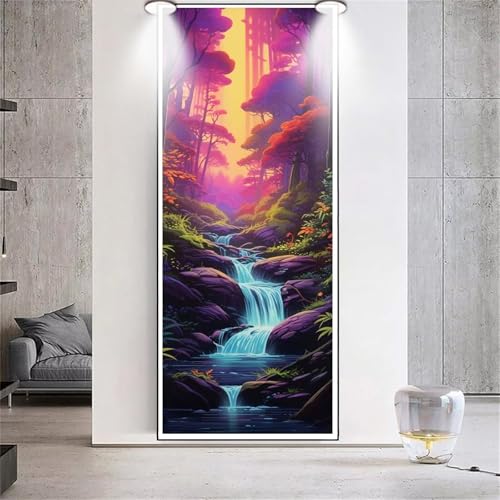 Diamond Painting Wasserfall Landschaft，Diamond Painting Erwachsene Groß XXL 60x150cm，Diamant Painting eckige steine Bilder，Diamond Art zubehör cross stitch kit，diamond Stickerei set Home Dekor H30 von cppxinng