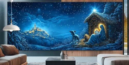 Engel Diamond Painting XXL 70x160cm Diamond Painting Erwachsene Jesus,Diamant Malerei Full Round Kristall Kunst Malen Nach Zahlen,Kreuzstich Mosaik Bastelset Set,Home Dekor Geschenke für Frauen K92 von cppxinng