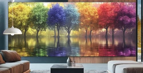 Farbe Diamond Painting XXL 100x250cm Diamond Painting Erwachsene Baum von L.,Diamant Malerei Full Round Kristall Malen Nach Zahlen,Kreuzstich Mosaik Bastelset Set,Home Dekor Geschenke für Frauen J89 von cppxinng