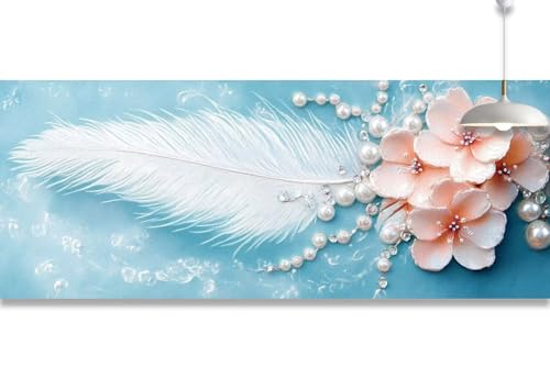 Feder Diamond Painting XXL 70x160cm Diamond Painting Erwachsene Blume,Diamant Malerei Full Round Kristall Kunst Malen Nach Zahlen,Kreuzstich Mosaik Bastelset Set,Home Dekor Geschenke für Frauen E39 von cppxinng