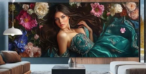 Fee Diamond Painting XXL 80x150cm Diamond Painting Erwachsene Blume,Diamant Malerei Full Round Kristall Kunst Malen Nach Zahlen,Kreuzstich Mosaik Bastelset Set,Home Wand Dekor Geschenke für Frauen E34 von cppxinng